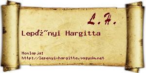 Lepényi Hargitta névjegykártya